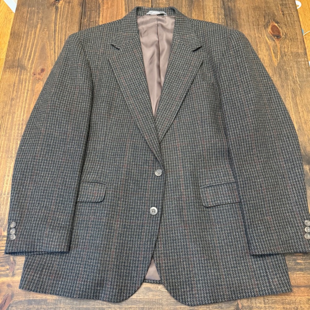 Haggar Clothing Co. Men's 46R Blazer Jacket Herringbone Sport‎ Coat, wedding
